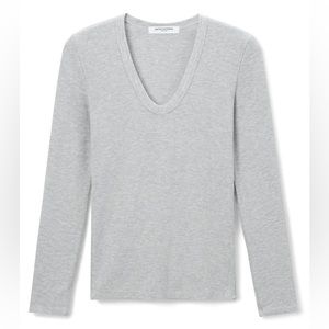 Robyn ribbed cotton modal u neck rib long sleeve - PerfectWhiteTee [BRAND NEW]